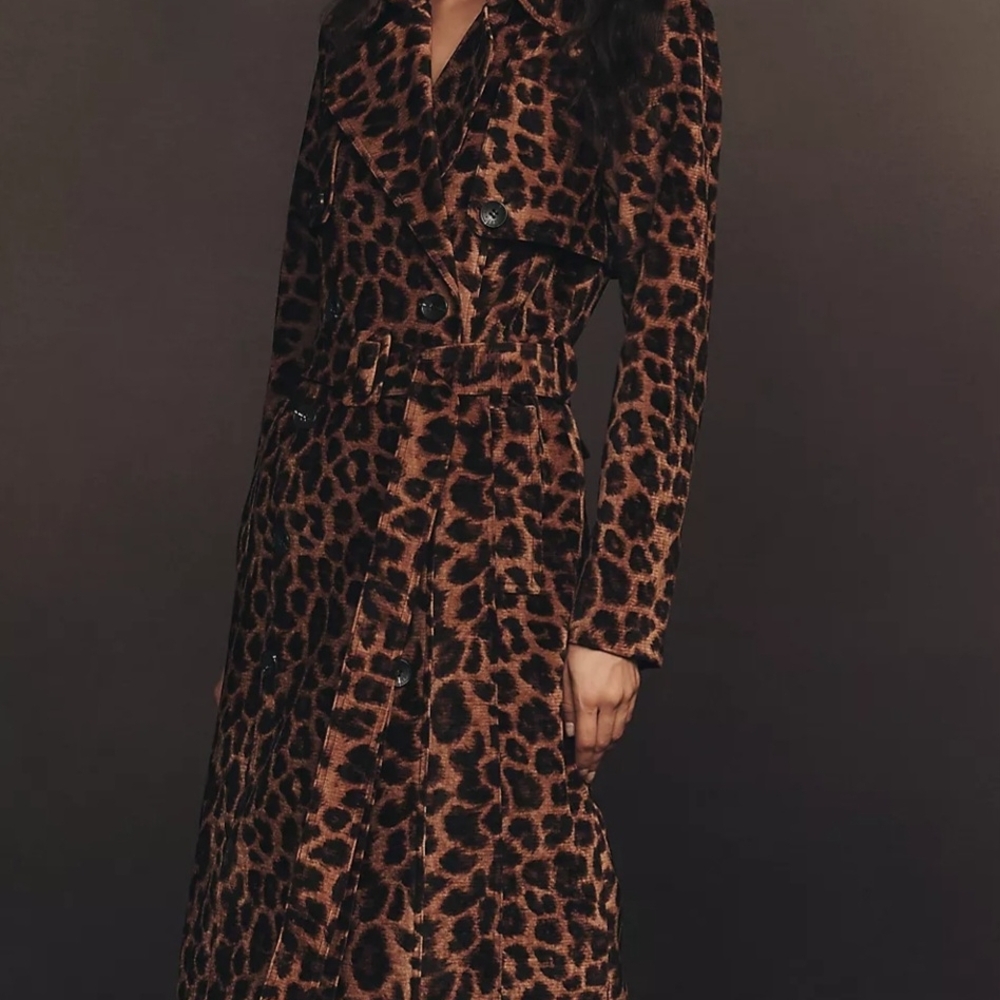 Avec Les Filles Brown Leopard Coat